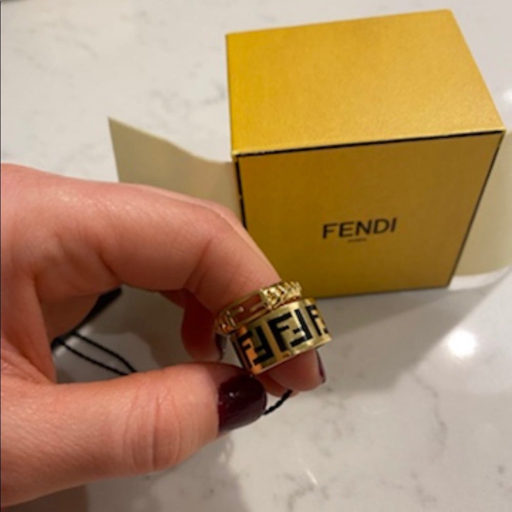 Fendi Gold monogram ring